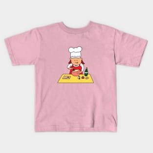 chef makes a delicious cooking dough Kids T-Shirt